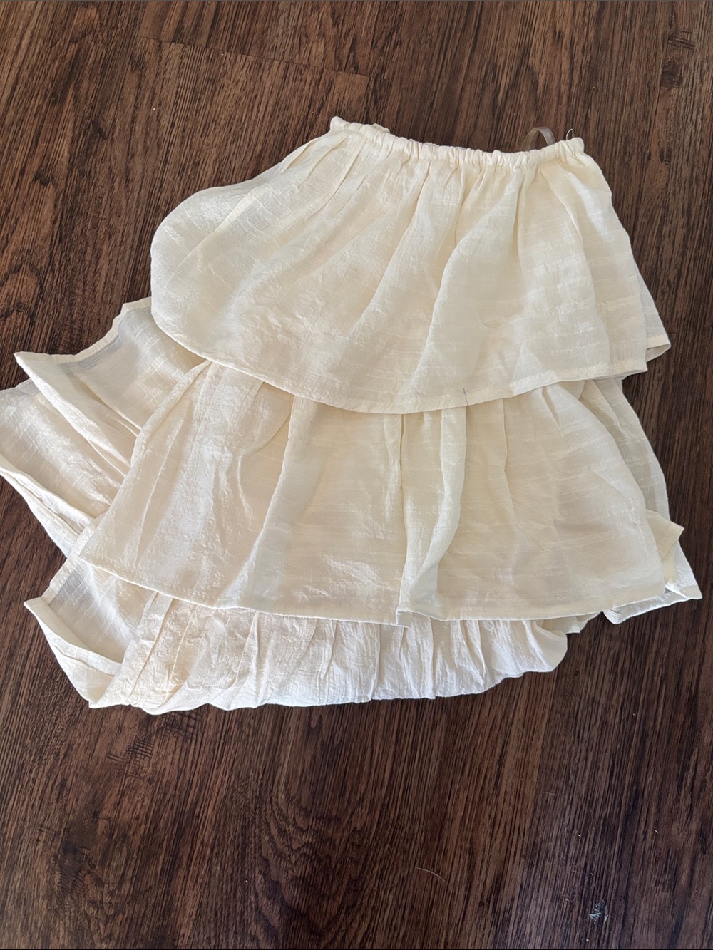 Fashion Nova Cream Off Shoulder Tiered Ruffle Mini Dress S - Picture 7 of 7